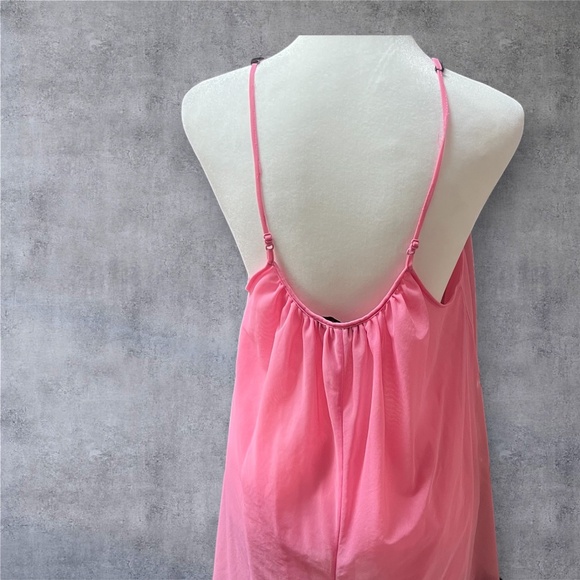 Vintage Betsy Johnson Pink and Black Baby Doll Slip Dress / Nightie Size L - Picture 3 of 12